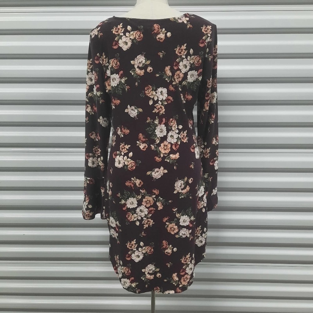 No Comment Bell Sleeve Dress Womens Large Floral - Picture 3 of 8